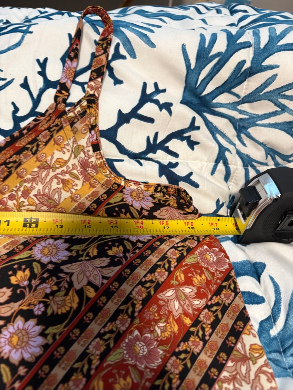 Bohemian Floral Chevron Maxi Skirt in Rust and Yellow - Picture 5 of 7